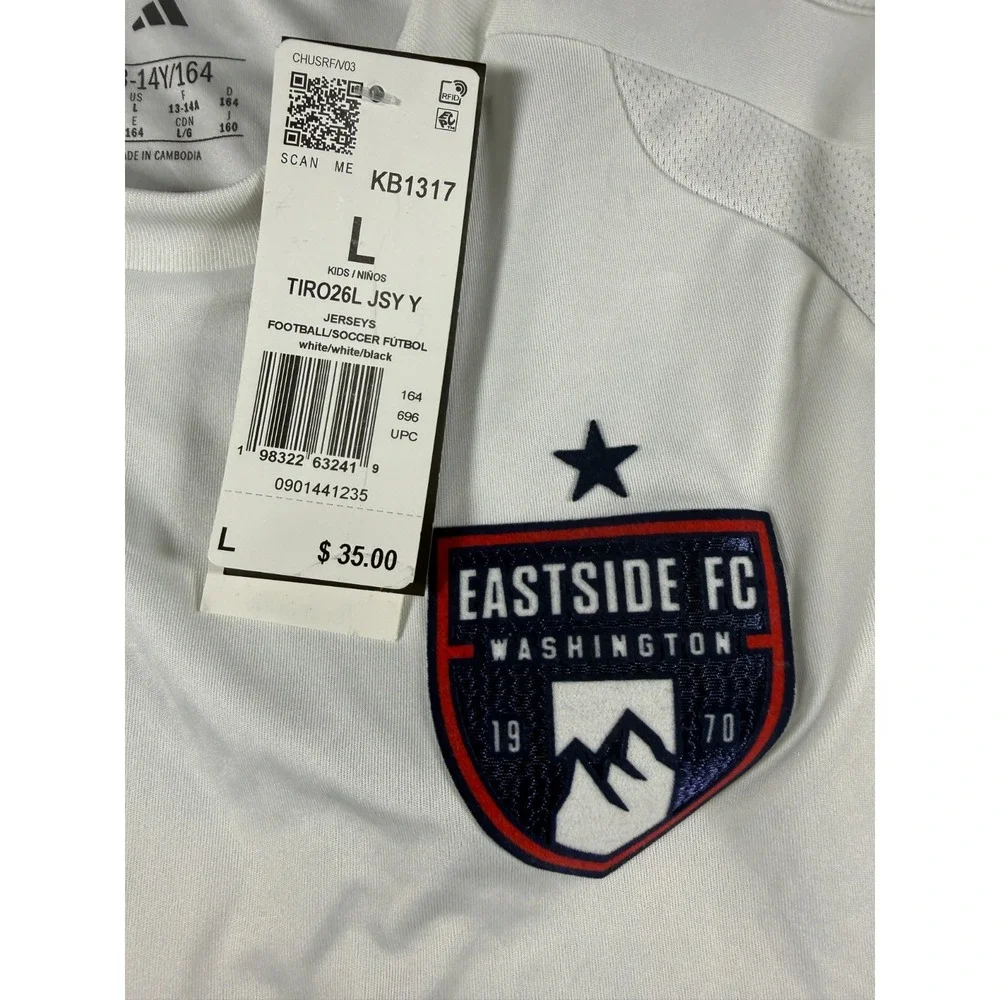 NEW adidas Eastside FC Washington Soccer Futbol jersey Youth size L 13-14Y